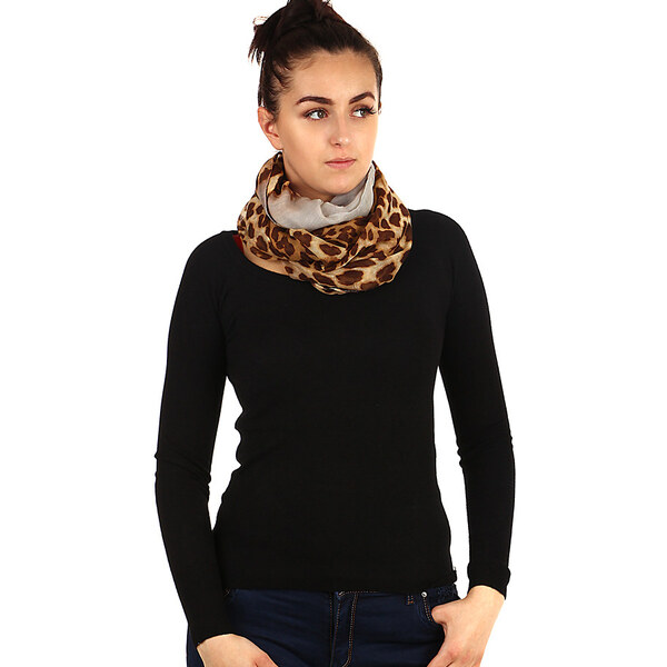 Glara Kruhová šatka s leoparďou potlačou 8395052