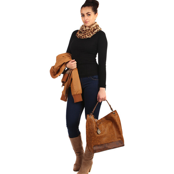 Glara Kruhová šatka s leoparďou potlačou 36987751