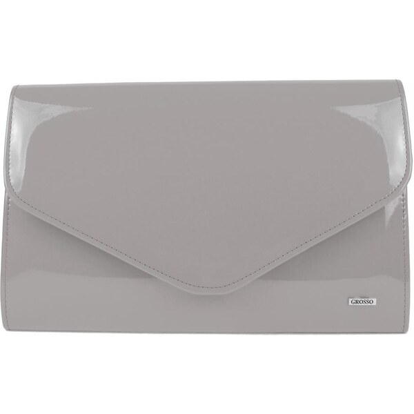 Svetlo sivá lakovaná spoločenská listová kabelka SP102 GROSSO 32751968