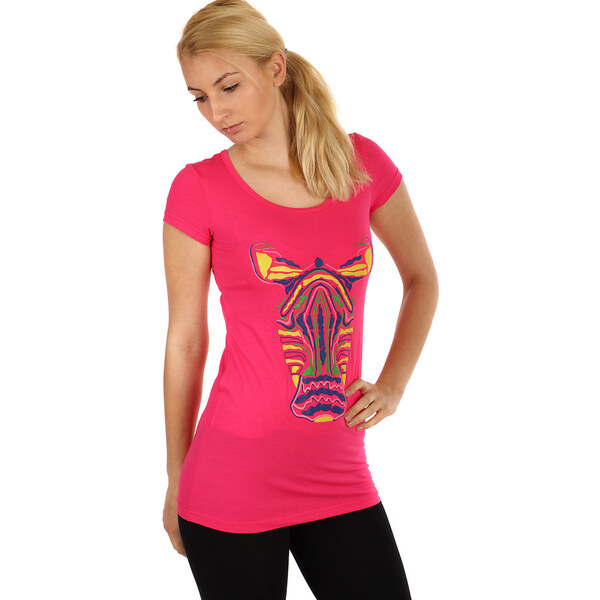 Glara Dlhé dámske tričko s potlačou zebry 8395131