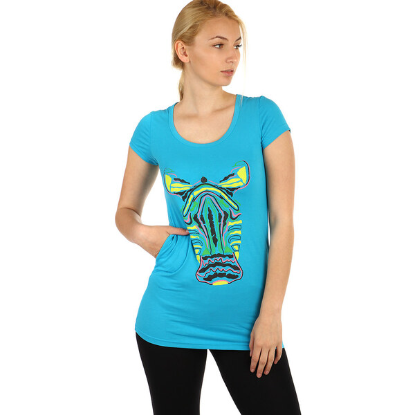 Glara Dlhé dámske tričko s potlačou zebry 8395132