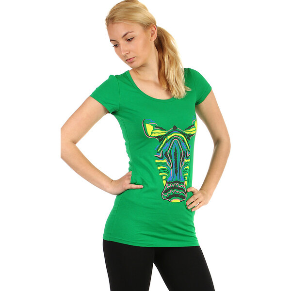 Glara Dlhé dámske tričko s potlačou zebry 8395133