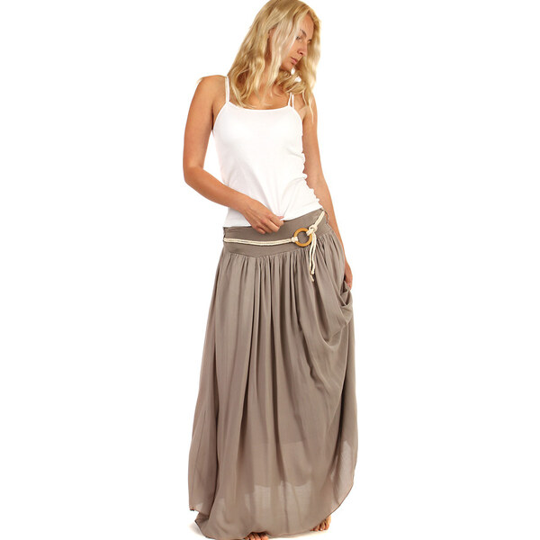 Glara Dámska dlhá jednofarebná maxi sukňa 31586814