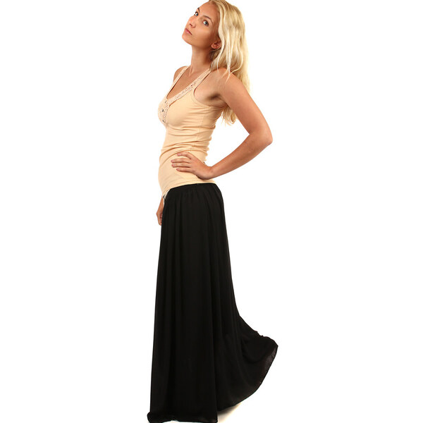 Glara Dámska dlhá jednofarebná maxi sukňa 9250525