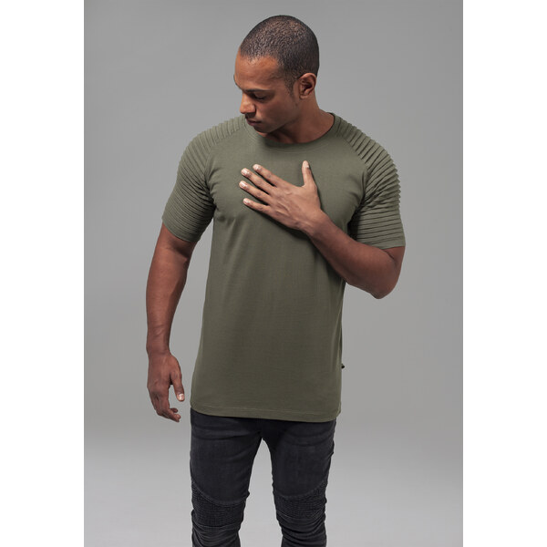Urban Classics Pánske tričko Pleat Raglan Tee olive 50649088