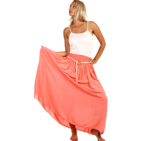 Glara Dámska dlhá jednofarebná maxi sukňa 8395239