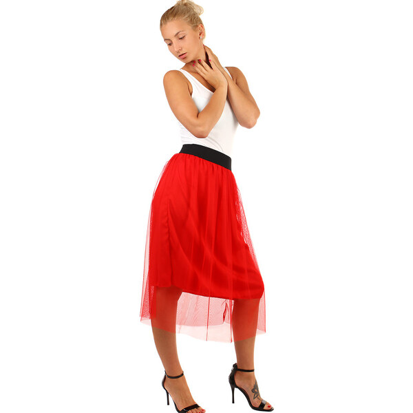 Glara Dámska tylová midi sukňa 8395463