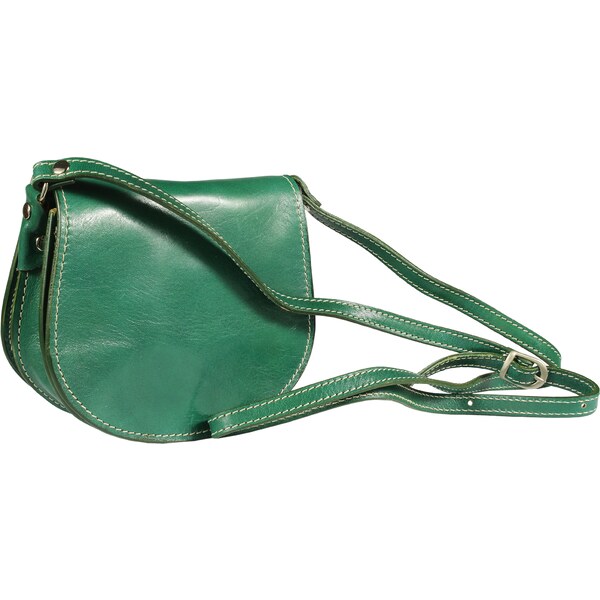 Zelená kožená talianska crossbody kabelka Mina Verde Scura NovaKabelka 51026801