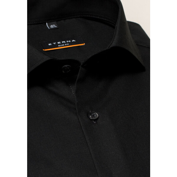 ETERNA Slim Fit čierna košeľa pánska dlhý rukáv Popelín 45573156