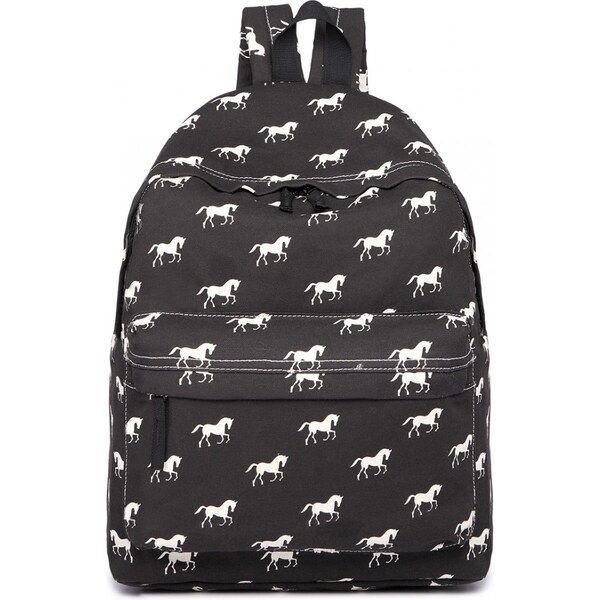 Konofactory Čierny vzorovaný ruksak do školy „Horses“ 46660914