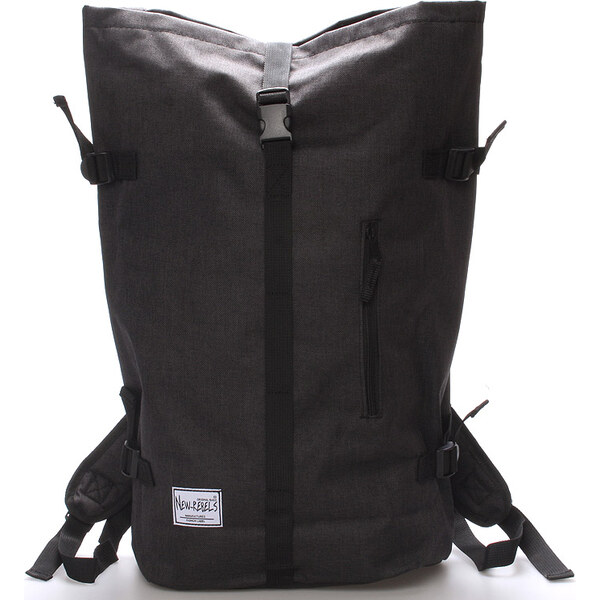 Jedinečný veľký štýlový unisex batoh čierny - New Rebels Rebback 5714562