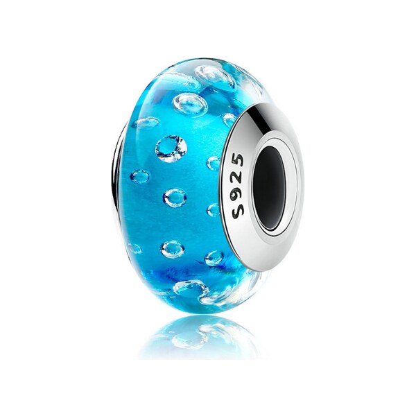 Emporial strieborný prívesok Tyrkysové sklo Muráno 24464388