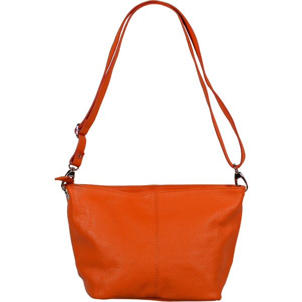 Oranžová kožená talianska crossbody kabelka Batilda Arancione Chiaro 3115932