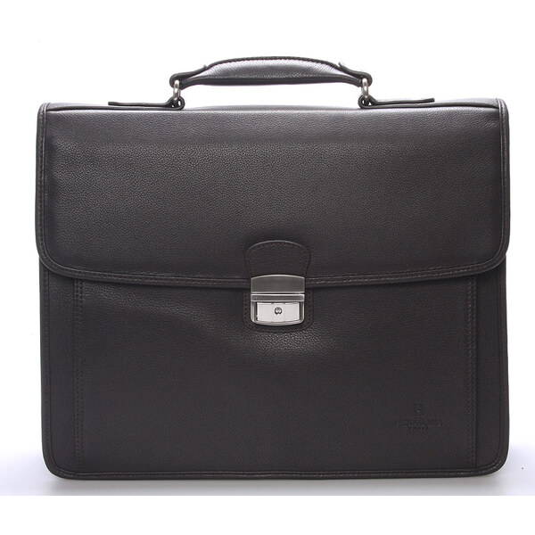 Kožená hnedá aktovka Hexagona 469537 hnedá 5713960