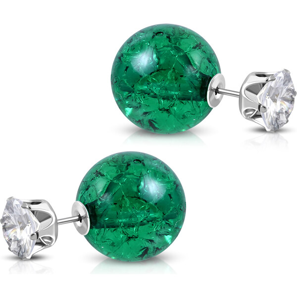 CITY STORM Náušnice obojstranné-zelené 66853630