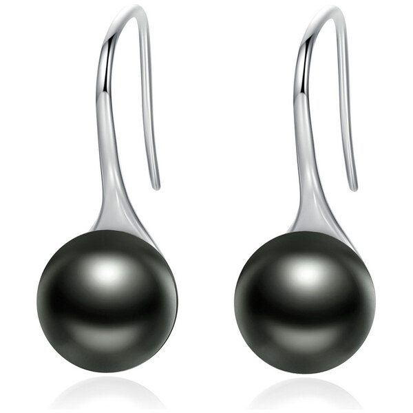 Emporial strieborné náušnice Čierna perla SCE144 28183402