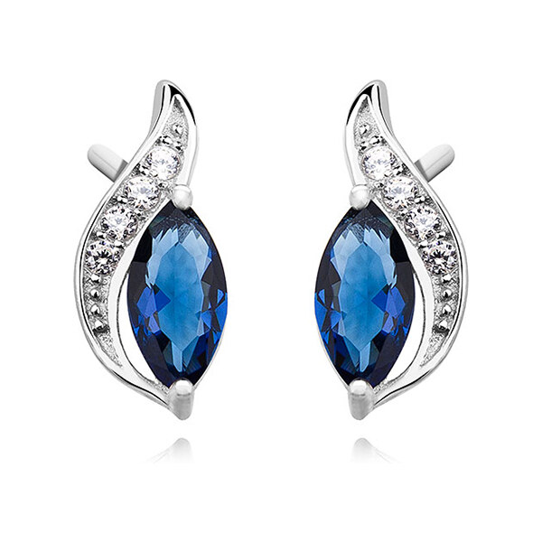 Olivie Strieborné náušnice so zafírovým zirkónom 0751 14270567