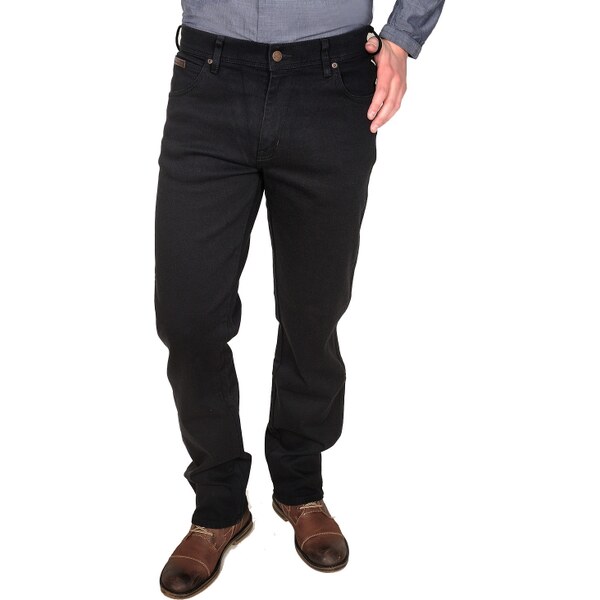 Pánske jeans WRANGLER W12109004 TEXAS STRETCH BLACK OVERDYE 23586742