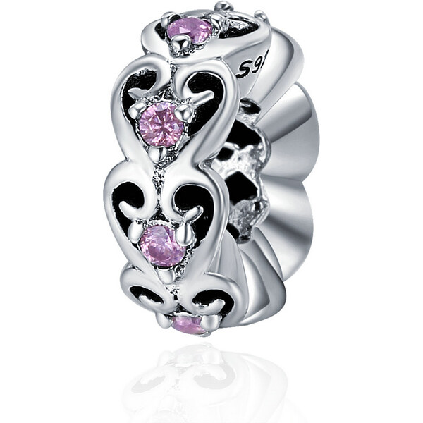 Emporial strieborný prívesok Pink spacer 24464378