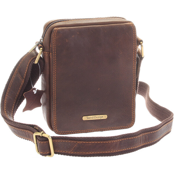 Menšia pánska kožená taška hnedá - SendiDesign Merl hnedá 56863978