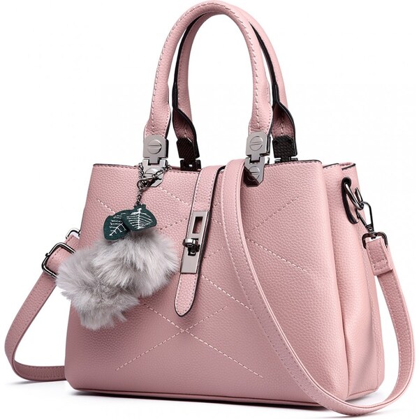 Miss Lulu Kabelka - prešívaná, s Pom pom príveskom, béžová 46042140