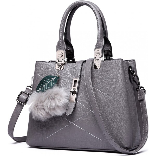 Miss Lulu Kabelka - prešívaná, s Pom pom príveskom, sivá 5269909