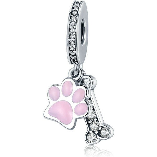 Emporial strieborný prívesok Packa Tlapka a kostička 24464365