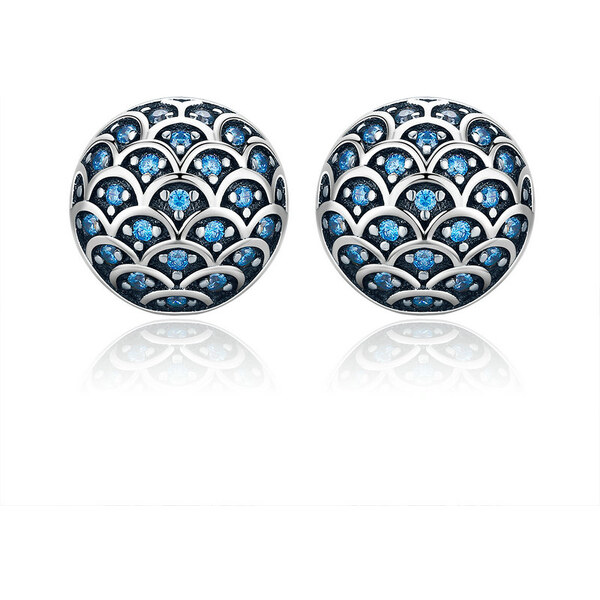 Emporial strieborné náušnice Trblietajúce sa mora SCE239 28294605