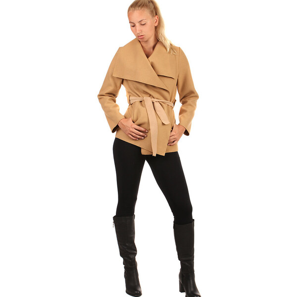 Glara Dámsky kabát s opaskom 8393166