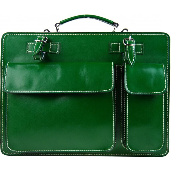 Moderná smaragdovo zelená pánska aktovka z pravej talianskej kože DIVA 39596153