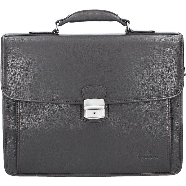 Celokožená pánska aktovka Hexagona Baron - tmavo hnedá 11531926