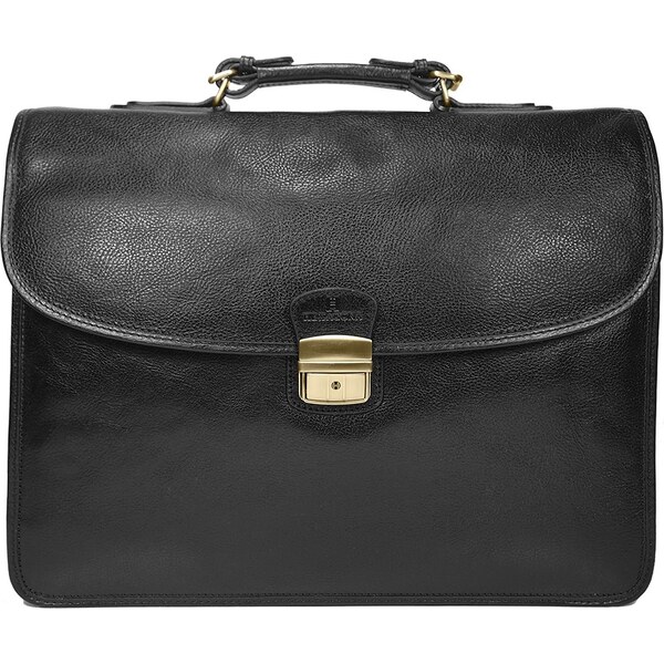 Celokožená pánska aktovka Hexagona 119074 - čierna 11531940