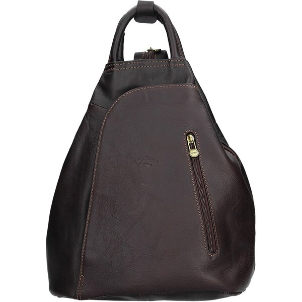 Elegantný dámsky kožený batoh Katana Paula - tmavo hnedá 24847494
