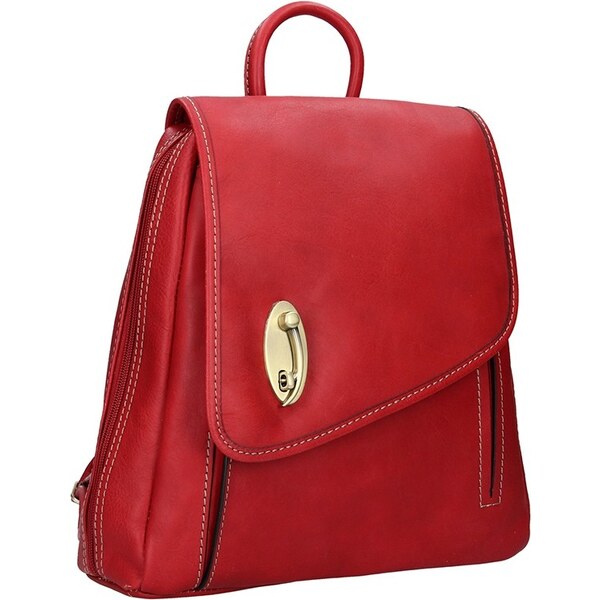 Elegantný dámsky kožený batoh Katana Nora- červená 11531950