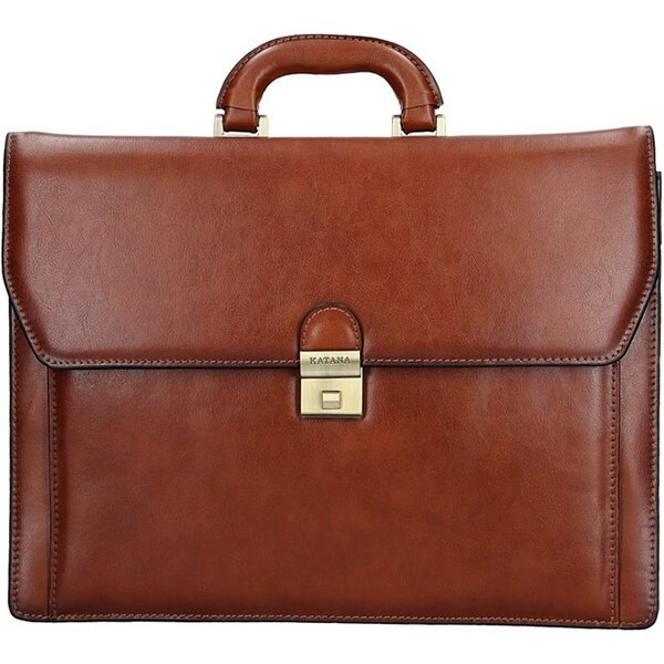 Pánska kožená aktovka Katana Ceasar - hnedá 42926790