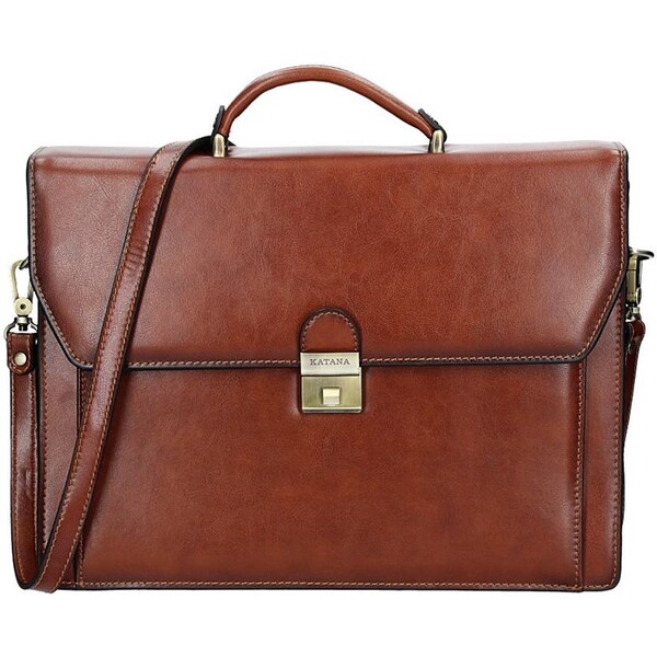Pánska kožená aktovka Katana Hugo - hnedá 11534592