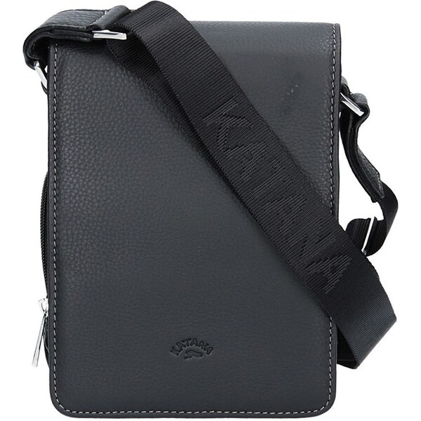 Pánska celokožená taška na doklady Katana klopu - čierna 11534597