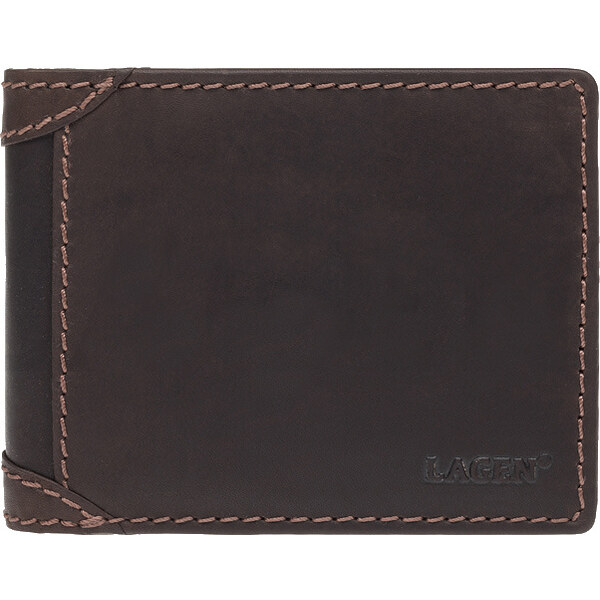 Lagen Pánska kožená peňaženka 2511461 hnedá 35335561