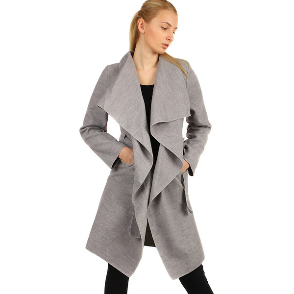 Glara Kabát s opaskom a výrazným golierom 30491697