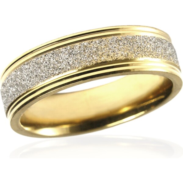 BEMI Design Pánsky prsteň z pieskovanej chirurgickej ocele GOLD/SILVER 10399712