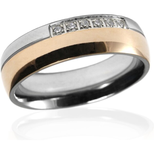 BEMI Design Dámsky prsteň so zirkónmi z chirurgickej ocele GOLD S46110 10399714