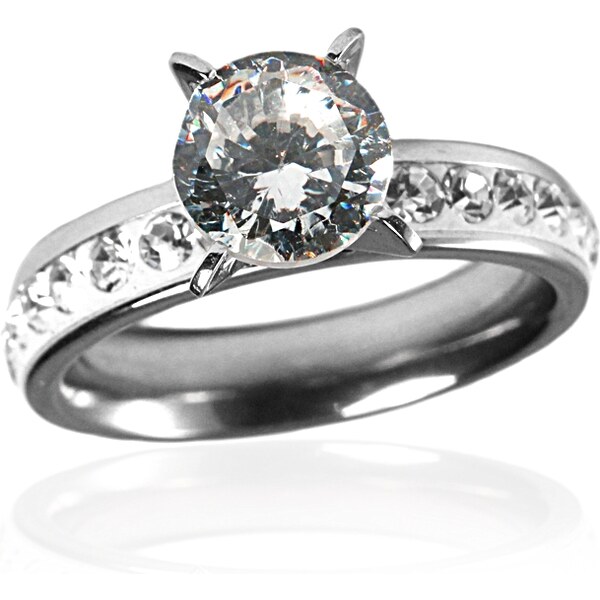 BEMI Design Dámsky prsteň so zirkónom z chirurgickej ocele S38150 10399706