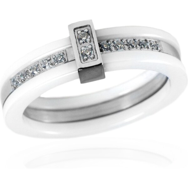 BEMI Design Dámsky keramický prsteň so zirkónmi S54130 20962771