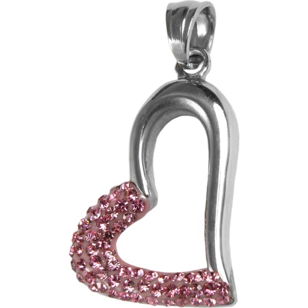 BEMI Design Dámsky prívesok srdce so zirkónmi pink z chirurgickej 10399730