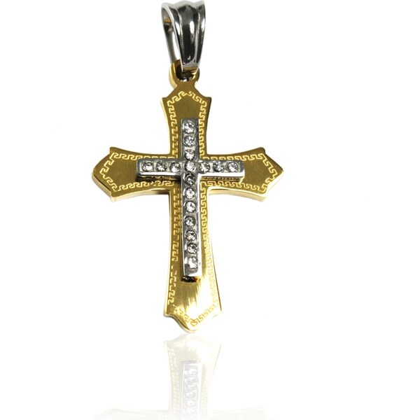 Dámsky prívesok krížik gold z chirurgickej ocele S136050 10399793