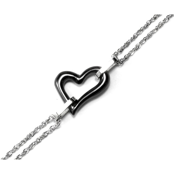 Dámsky náramok z chirurgickej ocele srdce KERAMIC S140090 23227317