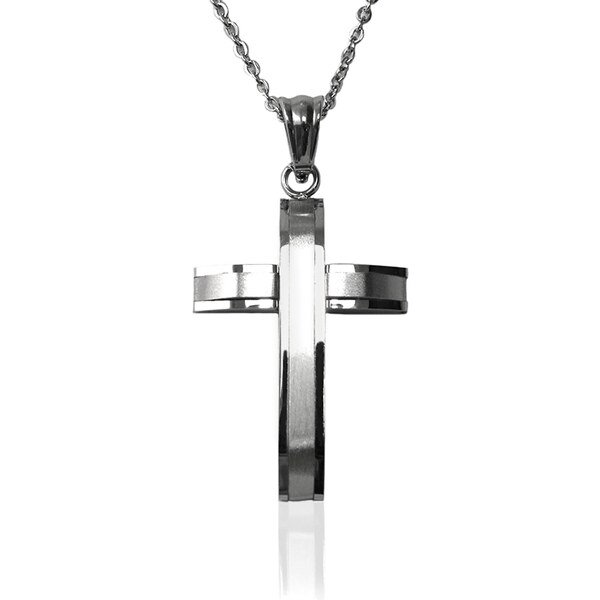 Náhrdelník z chirurgickej ocele - krížik S104070 10399763