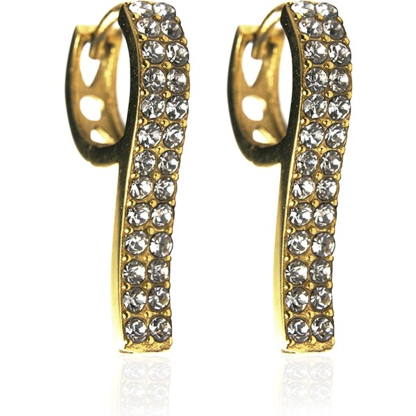 BEMI Design Náušnice so zirkónmi gold z chirurgickej ocele S123120 10399781