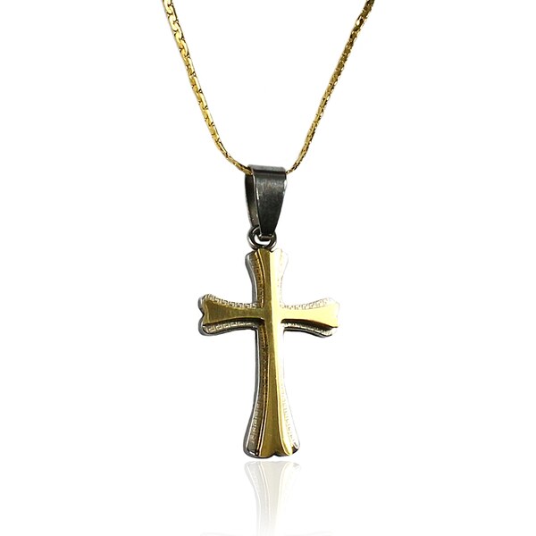 Náhrdelník krížik gold z chirurgickej ocele S170070 10399817