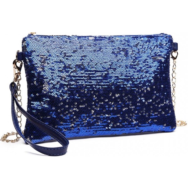 Miss Lulu flitrová večerná kabelka LH1765, modrá 62791735